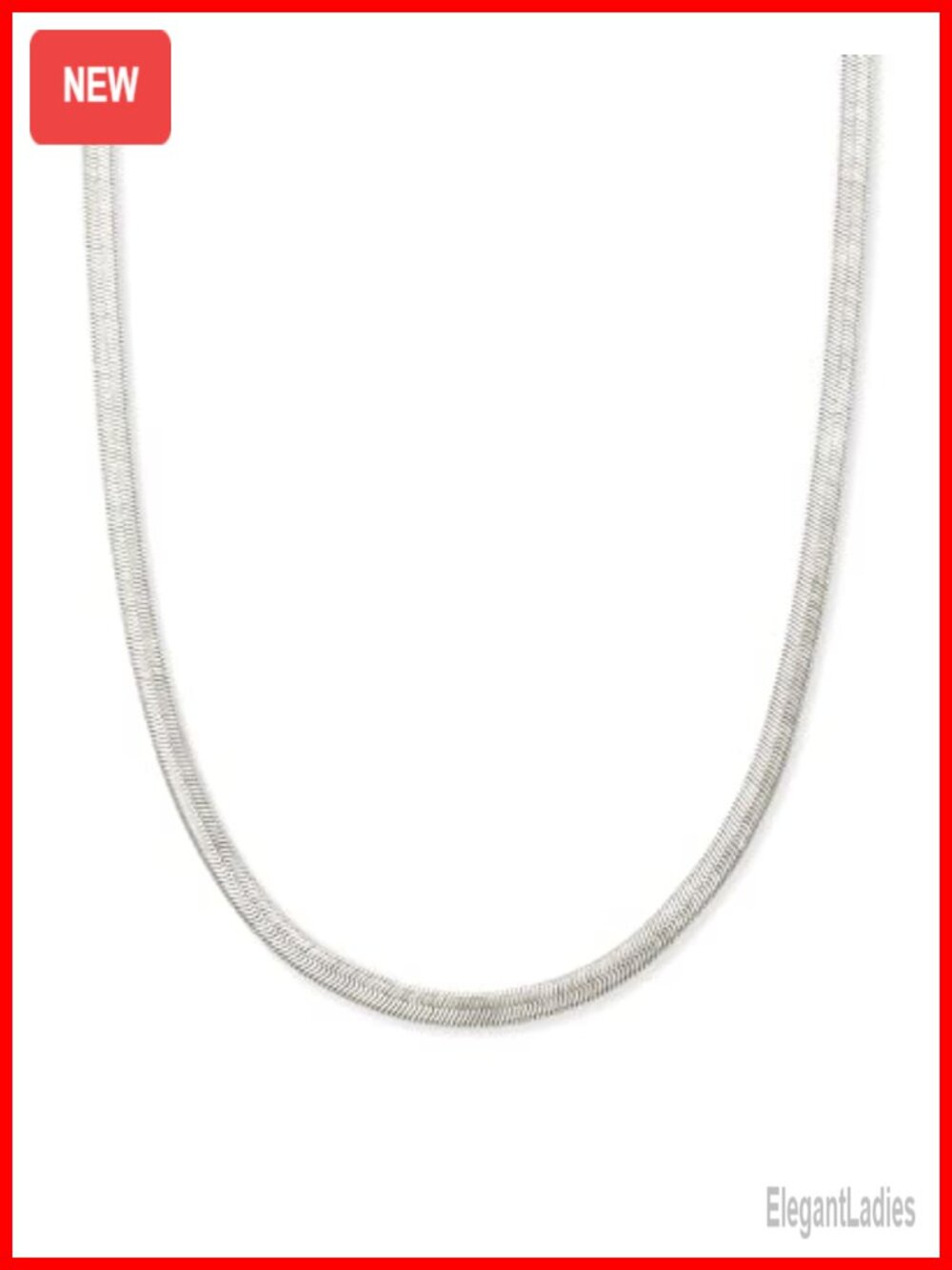 Kassie Herringbone Chain Necklace 18 Inch with Extender